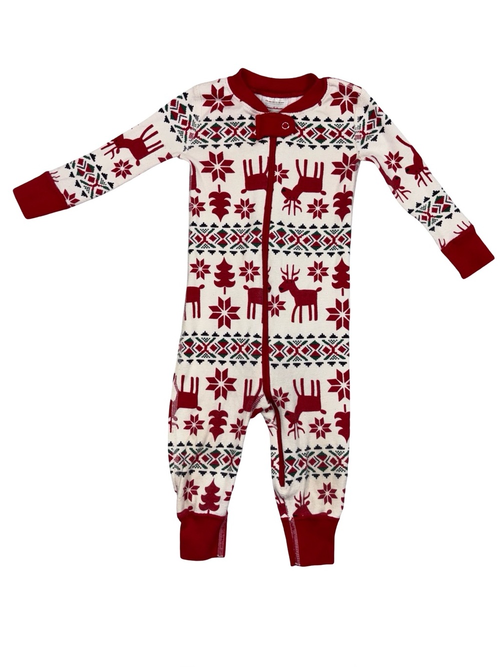 Hanna Andersson Fair Isle Reindeer Christmas Sleeper 12-18M